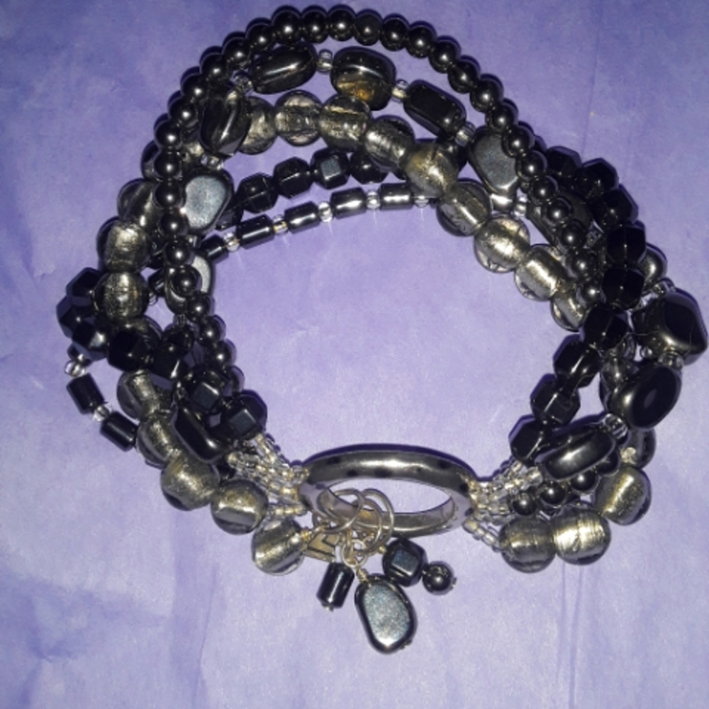 Silpada Hematite Stretch Bracelet